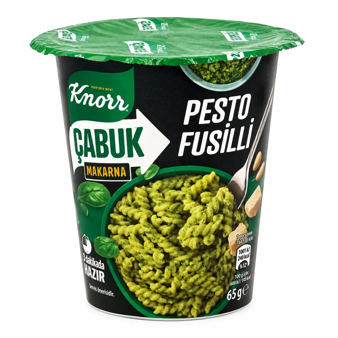 Knorr Çabuk Makarna Pesto Fusilli 65g – Pesto Fusilli Instant Pasta