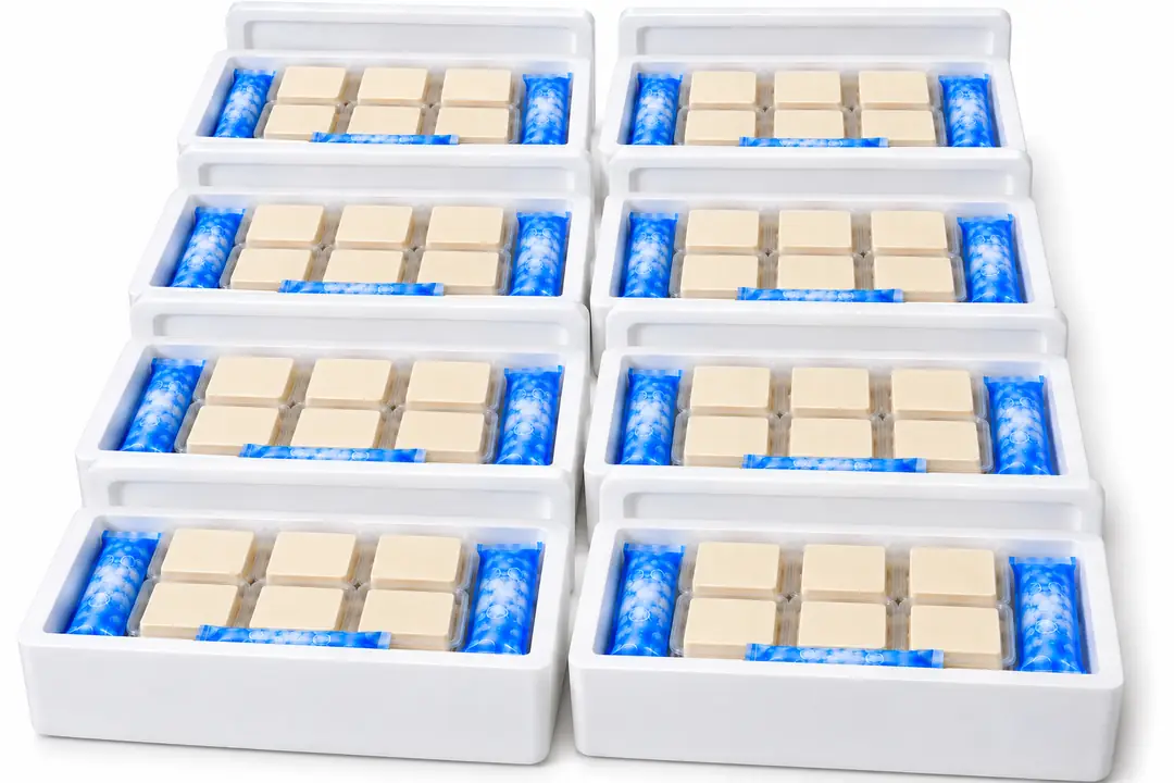 TOFU 24 KG Sert Tofu (FIRM TOFU) – 48 Adet 500 GR | Strafor Kutu + Soğutucu Jel