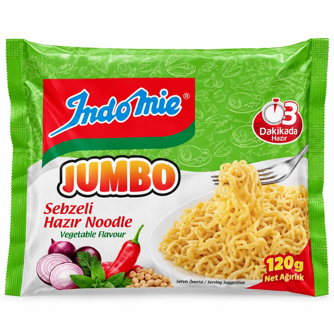 Indomie Jumbo Sebzeli Noodle 120g – Vegetable Flavor Instant Noodle