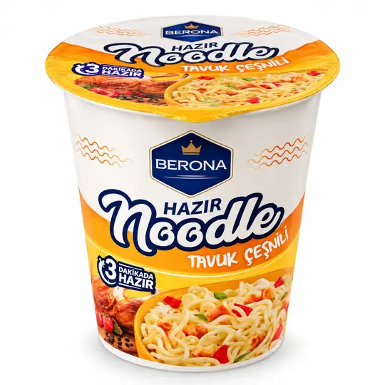 Berona Hazır Noodle Tavuk Çeşnili (Cup)
