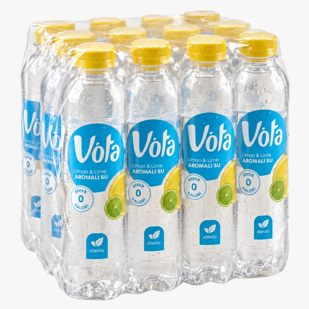 Vota Limon & Lime Aromalı Su 12x400 ml – 0 Kalori, 0 Şeker, Stevia İçerikli, %100 Doğal Aromalı İçecek