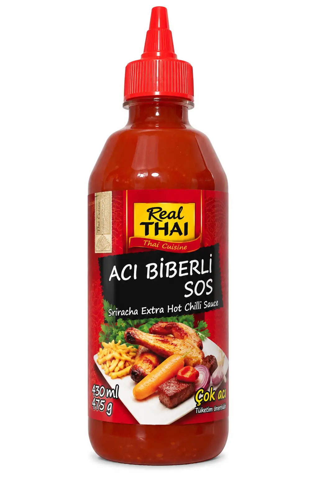 Real Thai Sriracha Ekstra Acı Biber Sosu 430ml – Extra Hot Sriracha Sauce