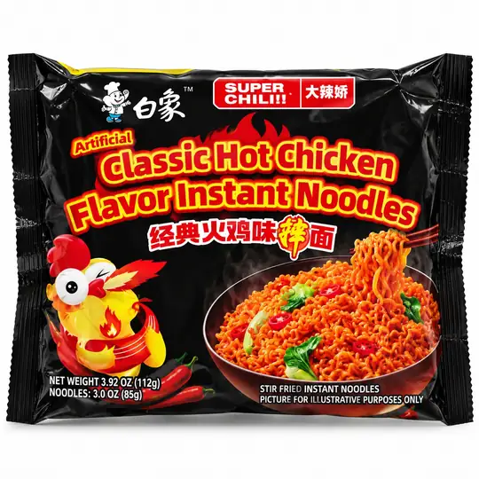Baixiang Classic Hot Chicken Instant Noodle 112g – Classic Spicy Chicken Instant Noodle