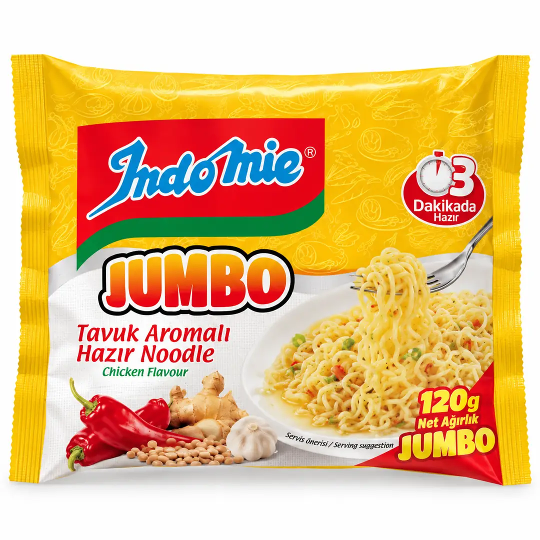 Indomie Jumbo Tavuk Aromalı Noodle 120g – Chicken Flavor Instant Noodle