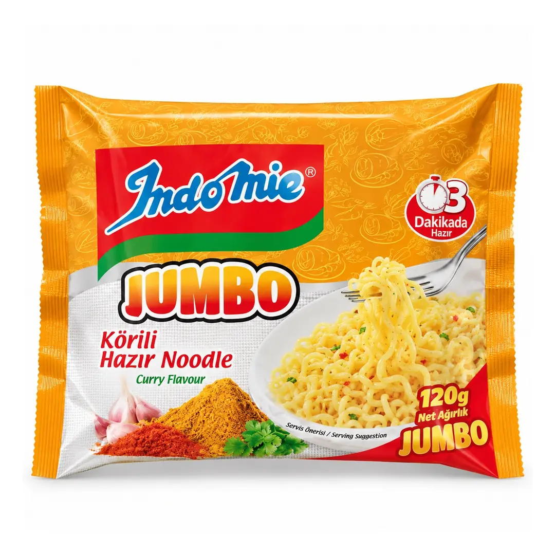 Indomie Jumbo Köri Noodle 120g – Curry Flavor Instant Noodle