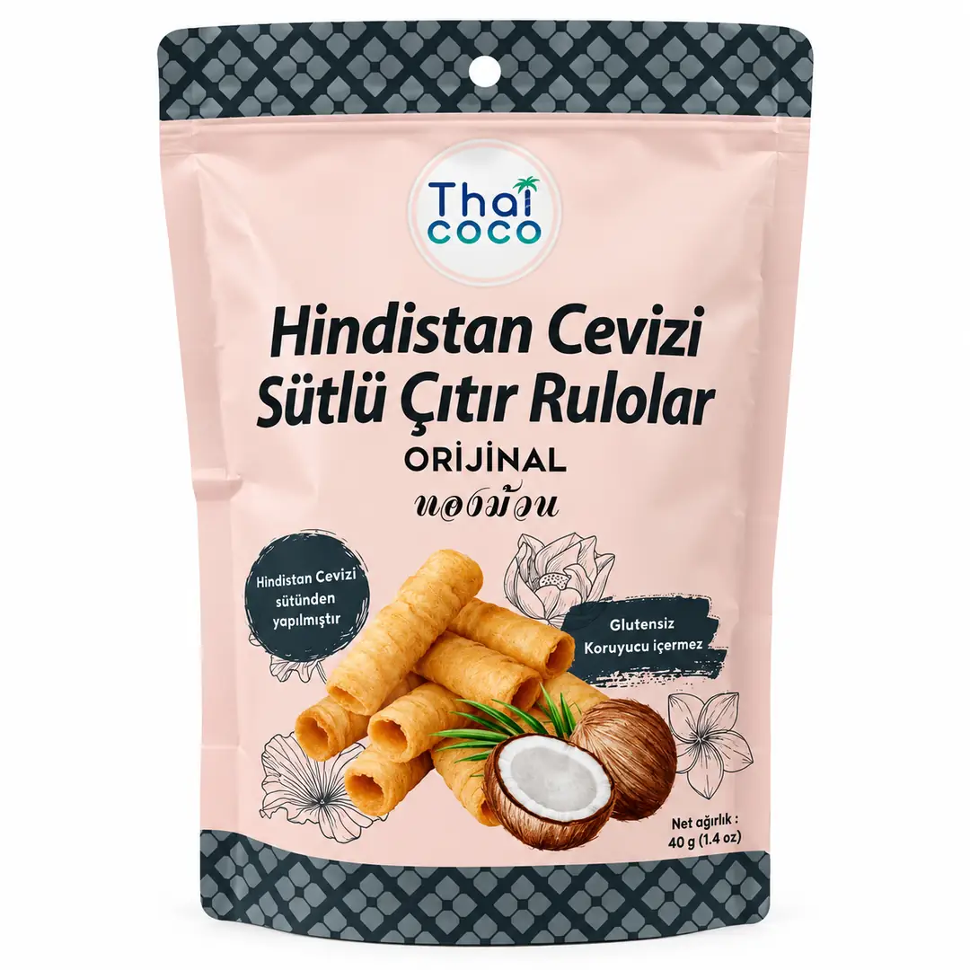 Thai Coco Hindistan Cevizi Sütlü Çıtır Rulolar 40g – Coconut Milk Crispy Rolls