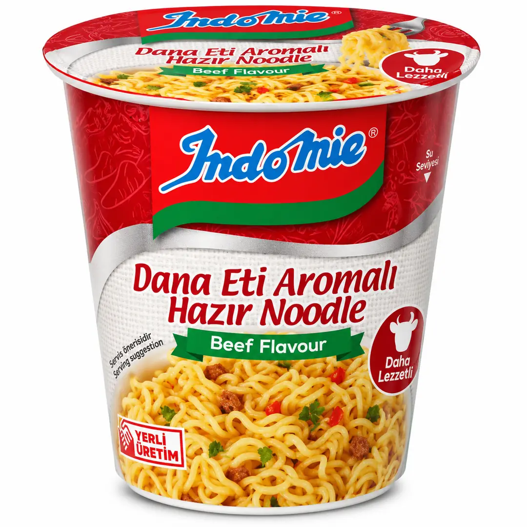 Indomie Dana Eti Aromalı Cup Noodle 75g – Beef Flavor Instant Cup Noodle