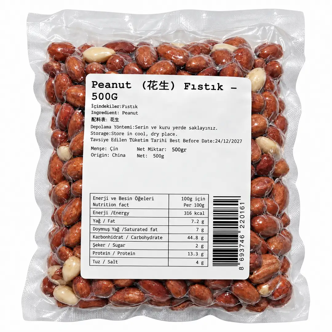 Kabuksuz Kavrulmamış Fıstık 500g – Raw Shelled Peanuts