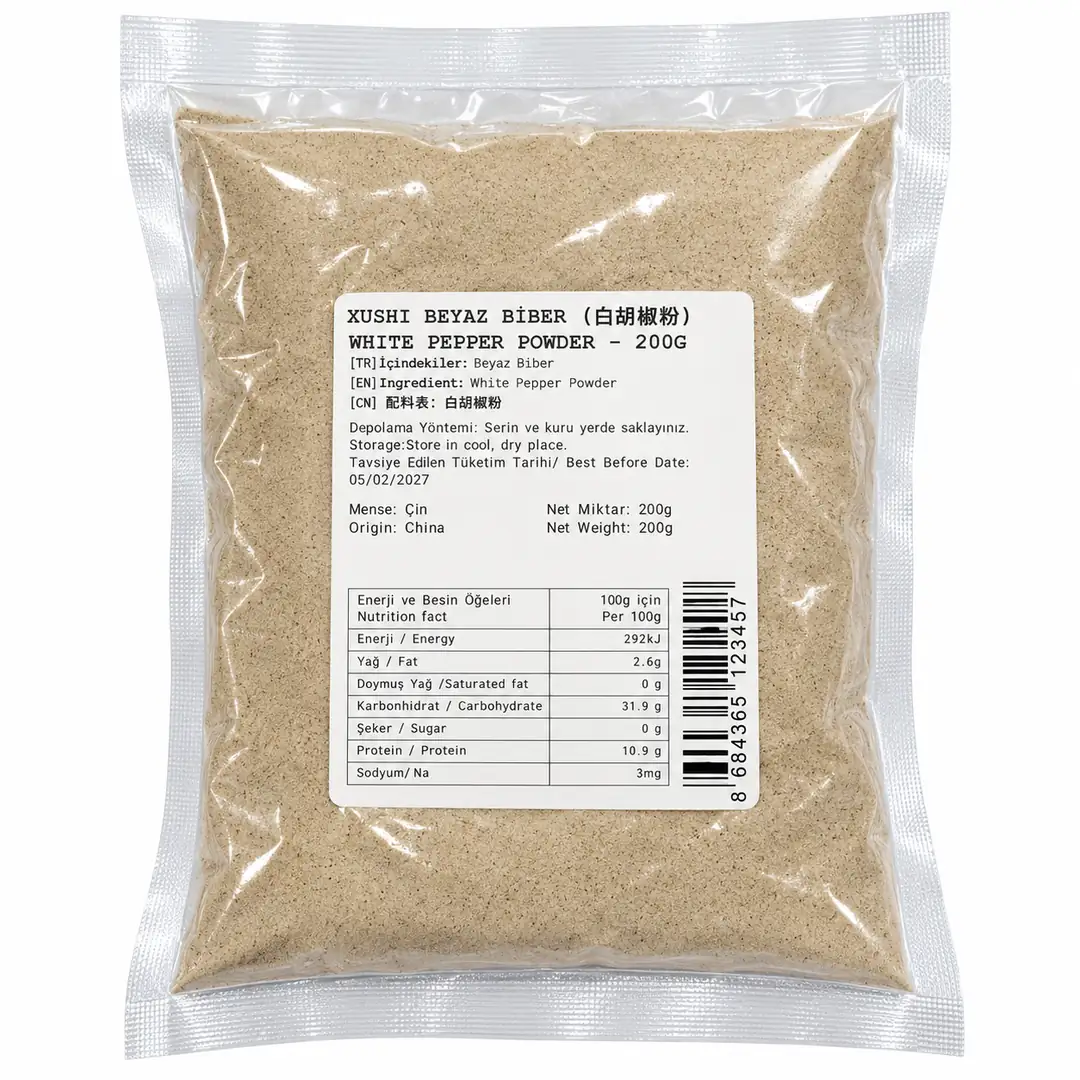 Xushi Beyaz Biber Tozu 200g – White Pepper Powder