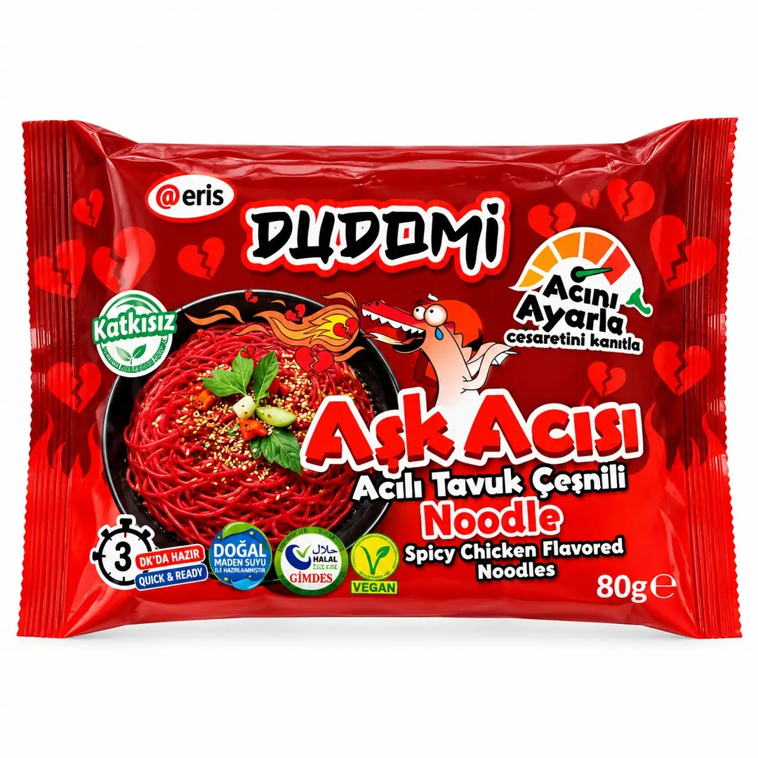 Dudomi Aşk Acısı Acılı Tavuk Çeşnili Noodle 80g