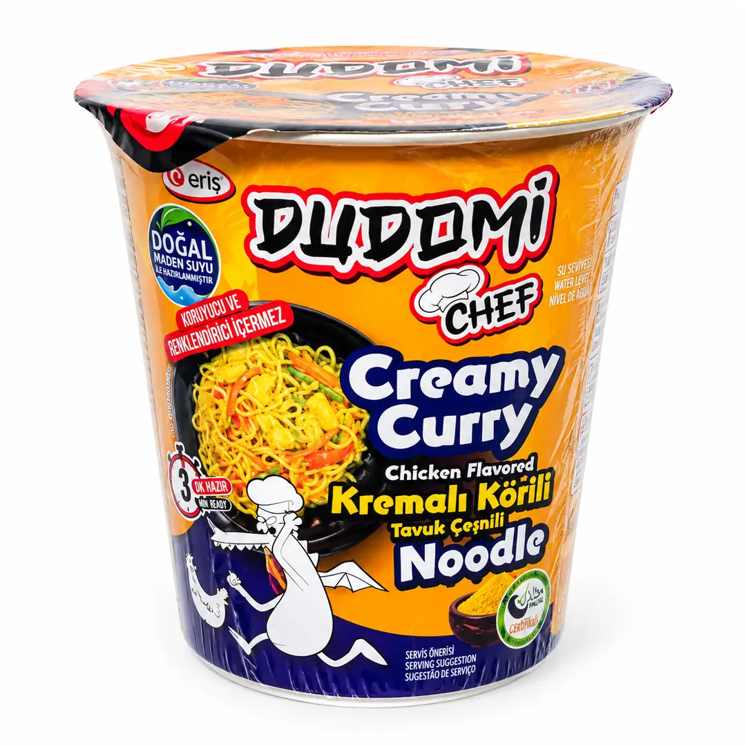Dudomi Chef Kremalı Köri Tavuk Cup Noodle – Creamy Curry Chicken Cup Noodle