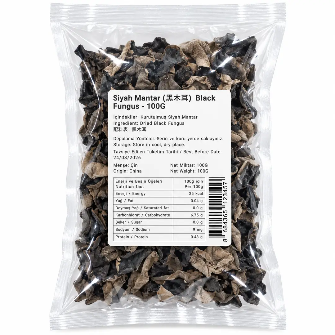 Kurutulmuş Siyah Mantar 100g – Dried Black Fungus