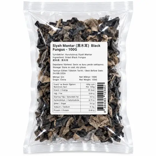 Kurutulmuş Siyah Mantar 100g – Dried Black Fungus