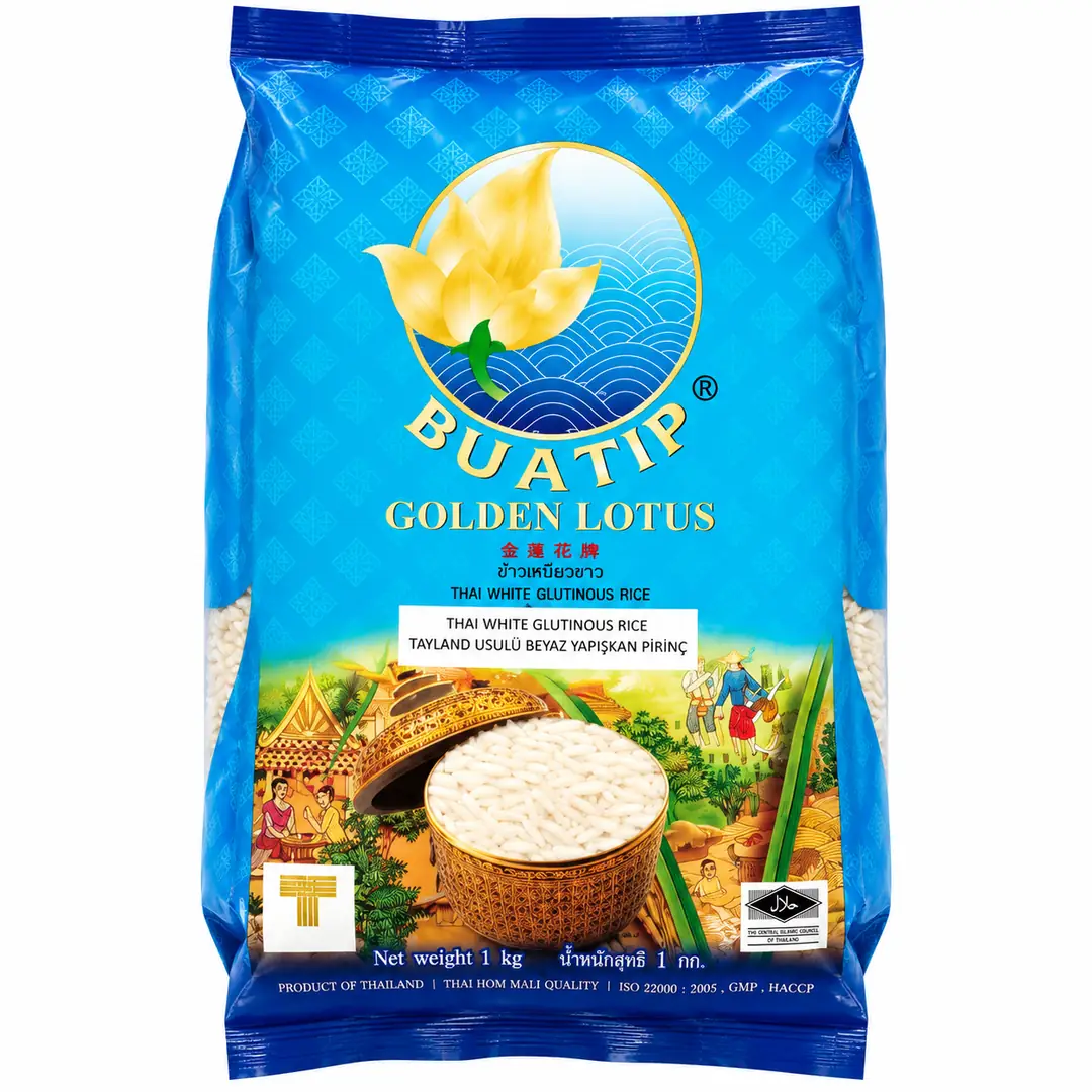 Buatip Golden Lotus Tayland Usulü Yapışkan Pirinç 1kg – Thai White Glutinous Rice