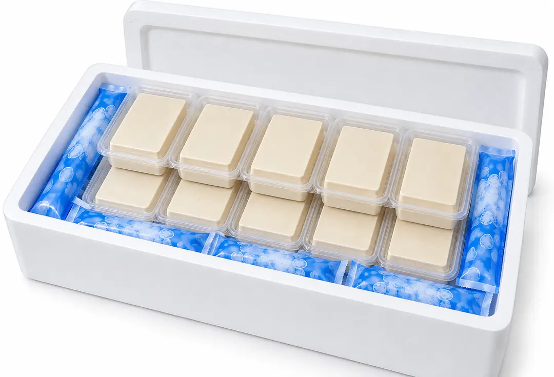 TOFU 5 KG Sert Tofu (FIRM TOFU) – 10 Adet 500 GR | Strafor Kutu + Soğutucu Jel