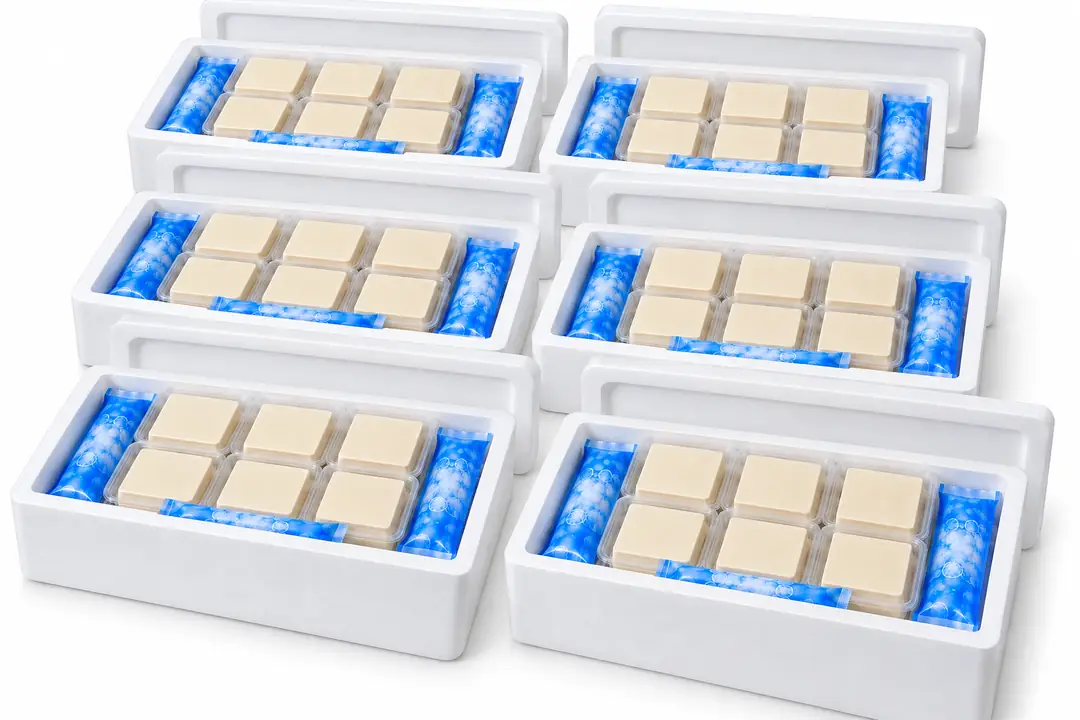 TOFU 18 KG Sert Tofu (FIRM TOFU) – 36 Adet 500 GR | Strafor Kutu + Soğutucu Jel