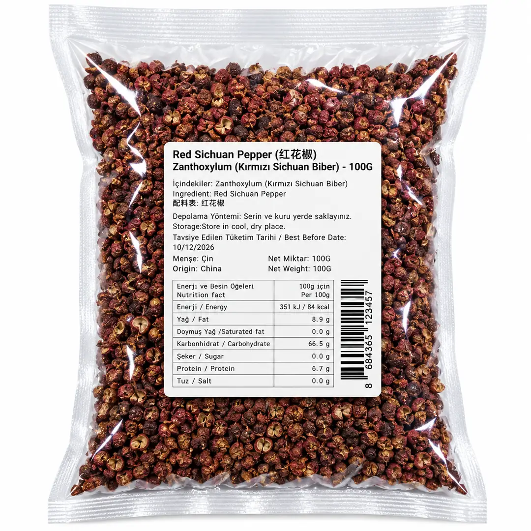 Kırmızı Sichuan Biberi 100g – Red Sichuan Peppercorn (Zanthoxylum)