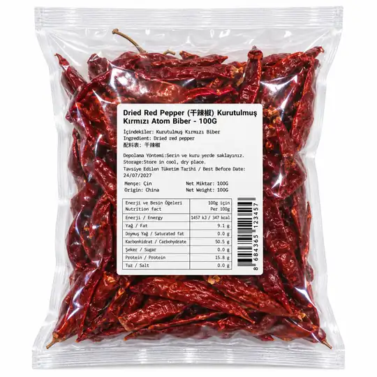 Kurutulmuş Kırmızı Acı Biber 100g – Dried Red Chili Pepper