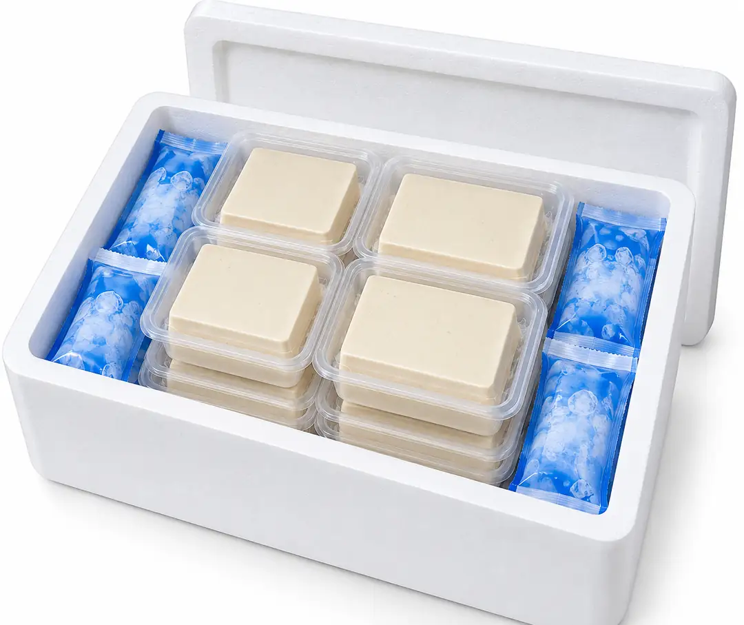 TOFU 4 KG Sert Tofu (FIRM TOFU) – 8 Adet 500 GR | Strafor Kutu + Soğutucu Jel