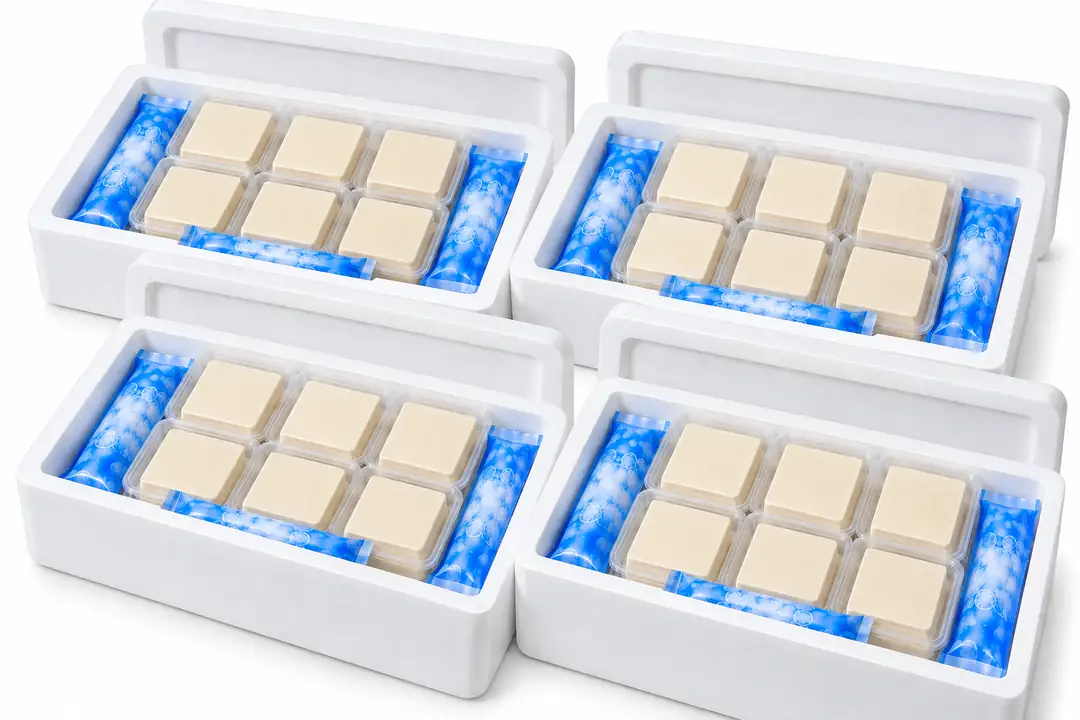 TOFU 12 KG Sert Tofu (FIRM TOFU) – 24 Adet 500 GR | Strafor Kutu + Soğutucu Jel