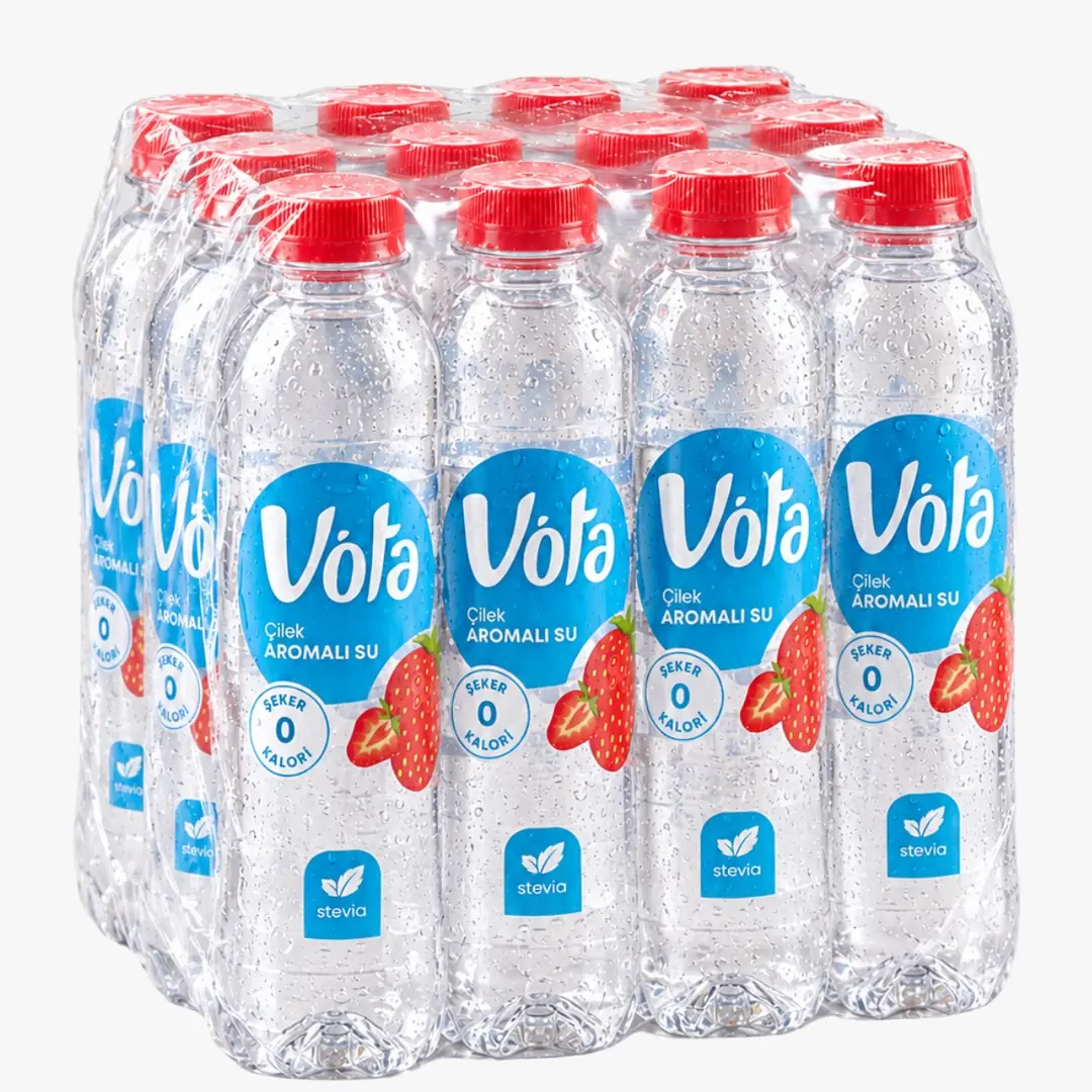 Vota Çilek Aromalı Su 12x400 ml – 0 Kalori, 0 Şeker, Stevia İçerikli, %100 Doğal Aromalı İçecek