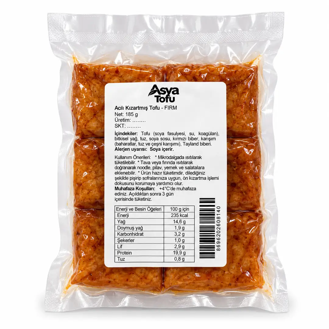 TOFU Acılı Kızarmış Firm Tofu 185 gr Sert Tofu (FIRM TOFU)